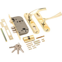 Врезной замок с ручками Аллюр 103/3 GP латунь 5958