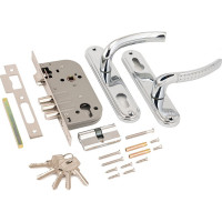 Врезной замок с ручками Аллюр 132/3 CP хром 5963