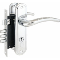Врезной замок с ручками Аллюр 132/3-61А1232 CP хром 6802