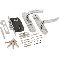 Врезной замок с ручками Аллюр 132/3-61А1232 CP хром 6802