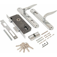 Врезной замок с ручками Аллюр 0205 CP хром 1020