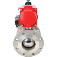 Шаровой кран DN.ru КШФП.316.200 Ду32 Ру40 с пневмоприводом, пневмораспределителем D160-02065