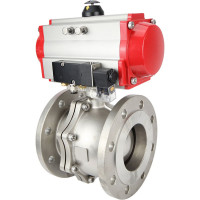 Шаровой кран DN.ru КШФП.316.200 Ду32 Ру40 с пневмоприводом, пневмораспределителем D160-02065