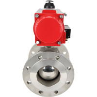 Шаровой кран DN.ru КШФП.316.200 Ду32 Ру40 с пневмоприводом, пневмораспределителем D160-02065