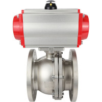 Шаровой кран DN.ru КШФП.316.200 Ду32 Ру40 с пневмоприводом, пневмораспределителем D160-02065