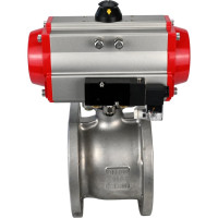 Шаровой кран DN.ru КШмФП.316.200 Ду20 Ру16 пневмопривод, пневмораспред D160-01726