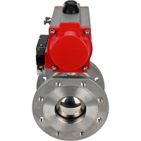 Шаровой кран DN.ru КШмФП.316.200 Ду20 Ру16 пневмопривод, пневмораспред D160-01726