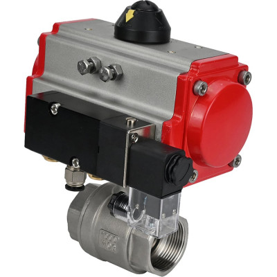 Кран шаровой DN.ru КШМП.316.230-ISO Ду20 Ру63 с пневмоприводом, пневмораспределителем D160-01526