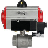 Кран шаровой DN.ru КШМП.316.230-ISO Ду15 Ру63 с пневмоприводом, пневмораспределителем D160-01515