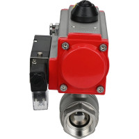 Кран шаровой DN.ru КШМП.316.230-ISO Ду15 Ру63 с пневмоприводом, пневмораспределителем D160-01515