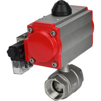 Кран шаровой DN.ru КШМП.316.230-ISO Ду15 Ру63 с пневмоприводом, пневмораспределителем D160-01515