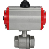 Кран шаровой DN.ru КШМП.316.230-ISO Ду15 Ру63 с пневмоприводом, пневмораспределителем D160-01515