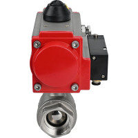 Кран шаровой DN.ru КШМП.316.230-ISO Ду15 Ру63 с пневмоприводом, пневмораспределителем D160-01515