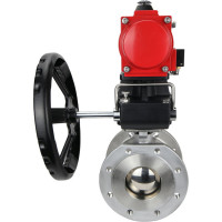 Шаровой кран DN.ru КШмФП.316.200 Ду32 Ру16 пневмопривод, пневмораспред, дублёр D160-01794