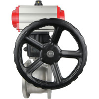 Шаровой кран DN.ru КШмФП.316.200 Ду32 Ру16 пневмопривод, пневмораспред, дублёр D160-01794