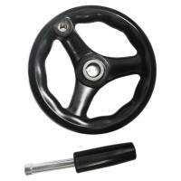 Бакелитовый маховик UnitMC 125х12 с ручкой 100301.3 125х12