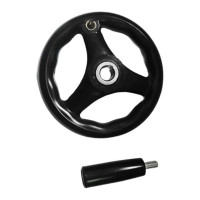 Бакелитовый маховик UnitMC 125х12 с ручкой 100301.3 125х12