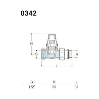 Прямой запорный клапан SR Rubinetterie серия Old Style 1/2, цвет белый 0342-1500VC0A