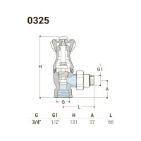Угловой клапан для радиатора SR Rubinetterie Liberty 1/2х3/4 , цвет бронза 0325-2000Z000