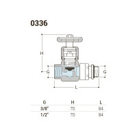 Прямой вентиль SR Rubinetterie серия "Prestige & Minimal" маховик, 1/2", цвет хром 0336-1500C000