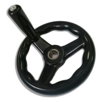 Бакелитовый маховик UnitMC 160х16 с ручкой 100301.4 160х16