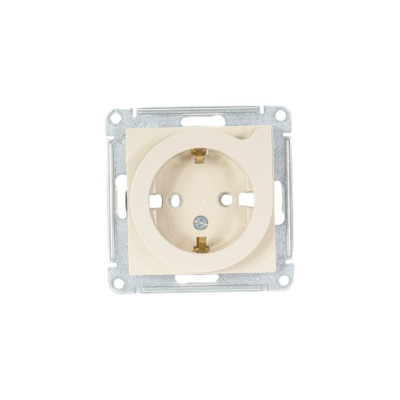 Systeme Electric ( Schneider Electric) AtlasDesign Беж Розетка с/з со шторками с выталк., 16А, механизм SE ATN000247