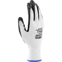 Полиэфирные перчатки с черным нитрильным покрытием СИБРТЕХ размер L, 15 класс вязки 67863