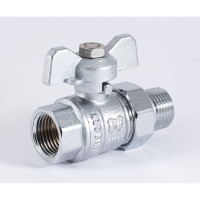 Шаровой кран PROFACTOR PF STANDARD с полусгоном, хром,  в/н ручка бабочка, 1/2 дюйма PF UBV 324CW