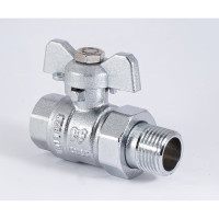 Шаровой кран PROFACTOR PF STANDARD с полусгоном, хром,  в/н ручка бабочка, 1/2 дюйма PF UBV 324CW