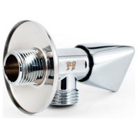 Угловой вентиль для бытовой техники PROFACTOR с металл. ручка PF CHROME н/н 1/2 дюйма х 1/2 дюйма PF BAV 363