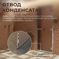 Дверь для бани DoorWood Хаммам бронза матовая, 2000х800 мм УТ-00011518
