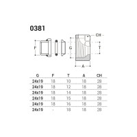 Герметичный фитинг для медной трубы SR Rubinetterie O-Ring золото 0381-1900D0E0