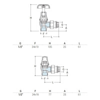 Комплект угловых вентилей SR Rubinetterie Floral Old Style 1/2 - 24x19, цвет бронза A339-1500Z0P0