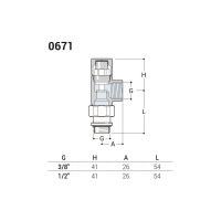 Осевой запорный клапан SR Rubinetterie Tondera 1/2, чёрный матовый 0671-1500VC0S