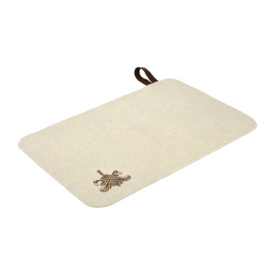 Коврик Банные Штучки белый с вышитым логотипом, войлок 100% 41416