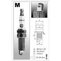Свеча зажигания PLATIN 1851 BRISK MR15LP-1-N