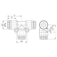 Фитинг Т-образный пластиковый 10 мм CDC Pneumatics PUT 10N
