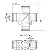 Фитинг +обр. пластик 4мм PZA 04 PZA 04N CDC Pneumatics
