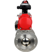 Шаровой кран DN.ru КШмФП.316.200 Ду65 Ру16 пневмопривод, пневмораспред, БКВ D160-01885