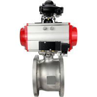 Шаровой кран DN.ru КШмФП.316.200 Ду65 Ру16 пневмопривод, пневмораспред, БКВ D160-01885