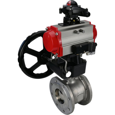 Шаровой кран DN.ru КШмФП.316.200 Ду65 Ру16 пневмопривод, пневмораспред, БКВ, дублёр D160-01888