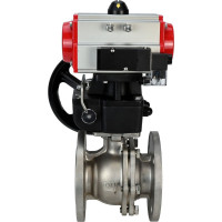 Шаровой кран DN.ru КШФП.316.200 Ду150 Ру16 с пневмоприводом, пневмораспределителем, дублером D160-01605