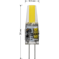 Светодиодная лампа TDM ELECTRIC G4-1,5 Вт-AC/DC 12 В-4000 К, COB, 9,5х36 мм SQ0340-0091