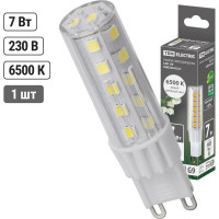 Светодиодная лампа TDM ELECTRIC G9-7 Вт-230 В-6500 К, SMD, 17,5x65,5 мм SQ0340-0227
