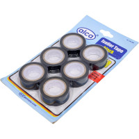 Изоляционная лента Alca черная, комплект 6 шт. по 5 м 554200