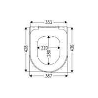 Сиденье Cedo Kardiff стальное крепление, дюропласт, белое 528487