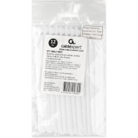 Хомуты-липучки на основе ленты Velcro Cablexpert 145x11 мм, белые, 12 шт. VT-145x11WT