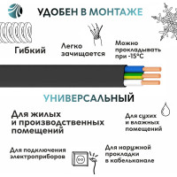 Кабель ОРЕОЛ ВВГп нгА -LS LTx 3х1,5 ГОСТ 50м 00-00001982