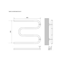 Полотенцесушитель Melodia della vita Simple из нержавеющей стали М-образный 50х60 49423