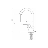 Смеситель для кухни Melodia della vita Classica картридж д.40 мм, R-излив, без подводки 65079